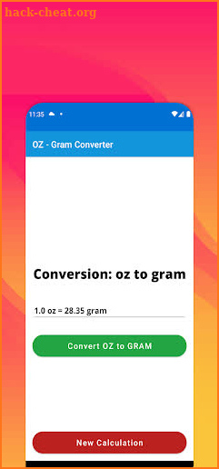 OZ to GRAM Converter screenshot