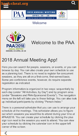 PAA 2018 screenshot