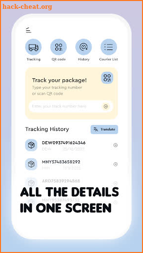 Package Tracker, Finder screenshot