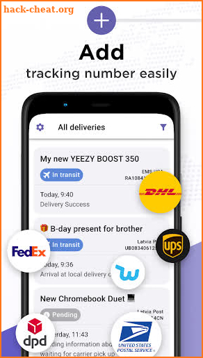 Package Tracker - Your mobile parcel tracking screenshot