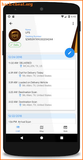 Packages Tracker screenshot