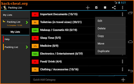 Packing Checklist - FREE screenshot