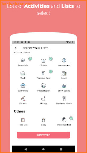 Packing List - Travel List App screenshot