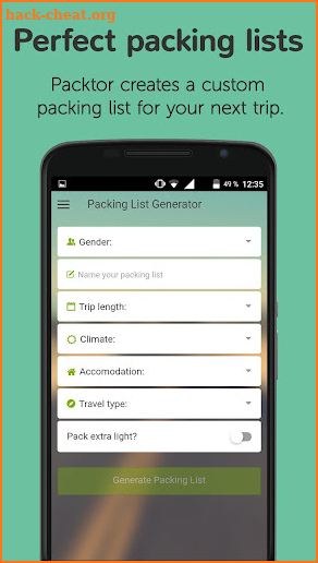Packtor - Packing List Creator screenshot