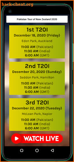 PAK vs NZ 2020 ~ Test & T20 Series Live Schedule screenshot