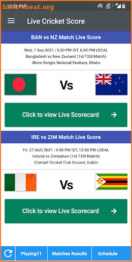 PAK vs SA Live Score - T20I Match Scorecard 2021 screenshot
