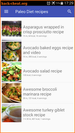 Paleo Diet recipes for free app offline. Diet meal screenshot