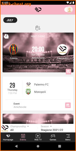 Palermo Football Club screenshot