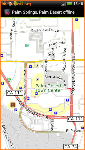 Palm Springs offline map screenshot
