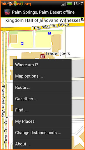 Palm Springs offline map screenshot