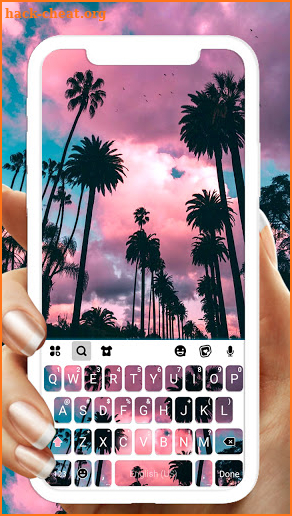 Palm Tree Sunset Keyboard Background screenshot