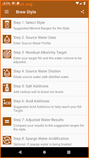Palmer's Brewing Water Adj App screenshot