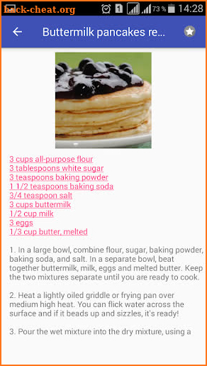 Pancakes recipes with photo offline screenshot
