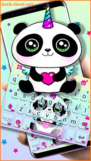 Panda Unicorn Smile Keyboard Theme screenshot