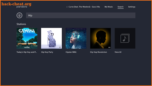 Pandora Music for TV screenshot
