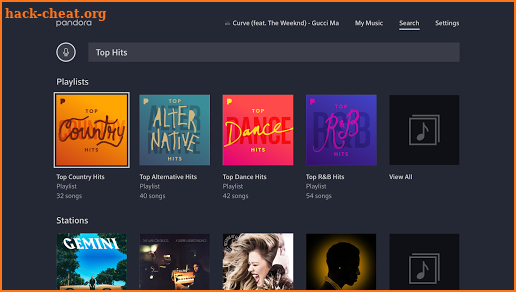 Pandora Music for TV screenshot
