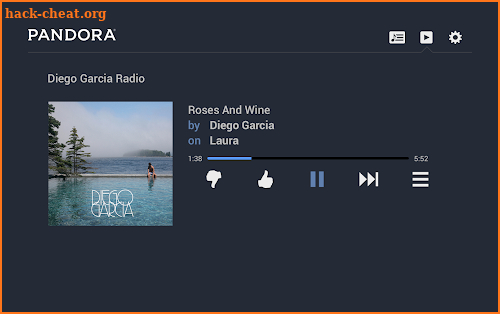 Pandora® Radio for Google TV screenshot