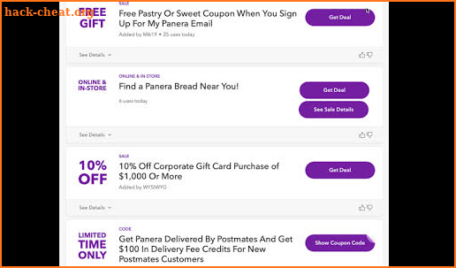 Panera Bread - Restaurants Coupons Deals screenshot