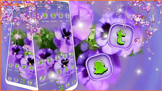 Pansy Flower Purple Theme screenshot