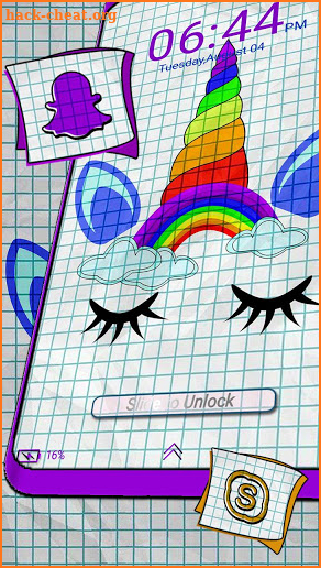 Paper Rainbow Unicorn Launcher Theme screenshot