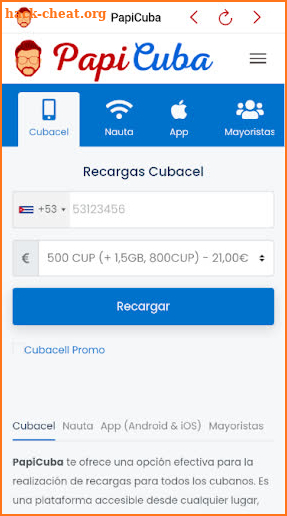 PapiCuba Recargas screenshot