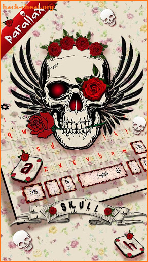 Parallax Rose Skull Tattoo Keyboard screenshot