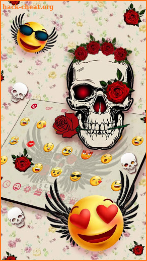 Parallax Rose Skull Tattoo Keyboard screenshot