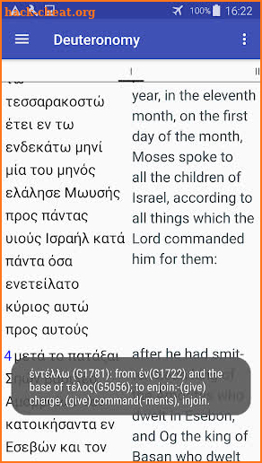 Parallel Greek / English Bible screenshot