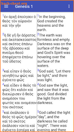 Parallel Greek / English Bible with Strong's Dict. screenshot