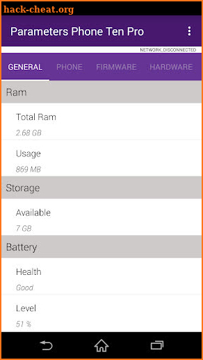 Parameters Phone Ten Pro screenshot