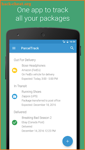 ParcelTrack - Package Tracker for Fedex, UPS, USPS screenshot