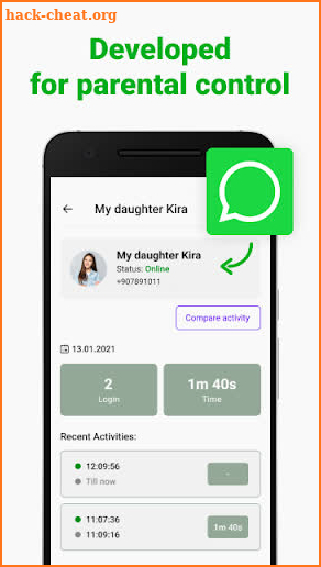 Parental Online Status Control - Last Seen Monitor screenshot