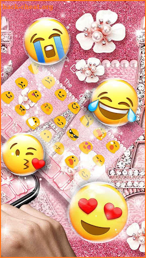 Paris Diamond Flowers Keyboard screenshot