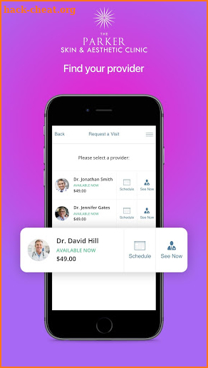 Parker Clinic Virtual Visit screenshot