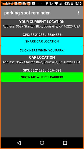 Parking spot reminder FREE screenshot