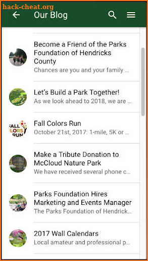 Parks Foundation of Hendricks County screenshot