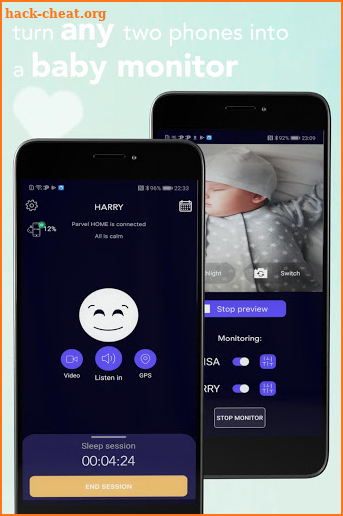 Parvel - Smartphone baby monitor screenshot