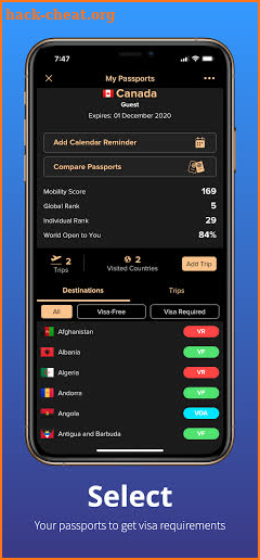 Passport Index screenshot