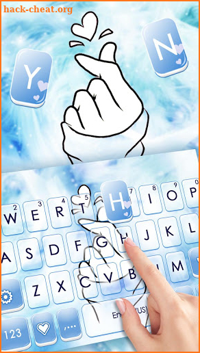 Pastel Blue Love Keyboard Theme screenshot