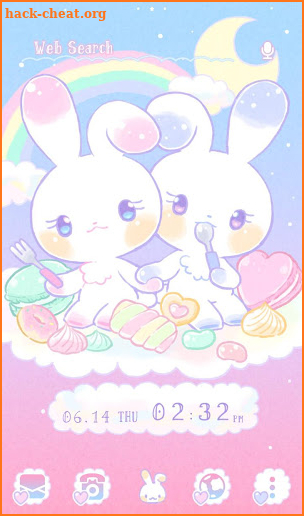 Pastel colors Wallpaper Cute Dreamy Rabbit Theme screenshot