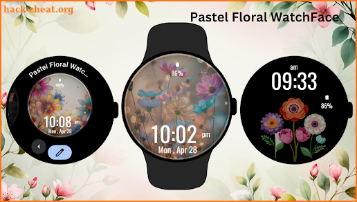 Pastel Floral Watch Face screenshot