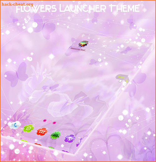 Pastel Purple Flowers Launcher screenshot