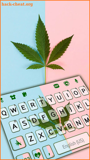 Pastel Weed Leaf Keyboard Background screenshot