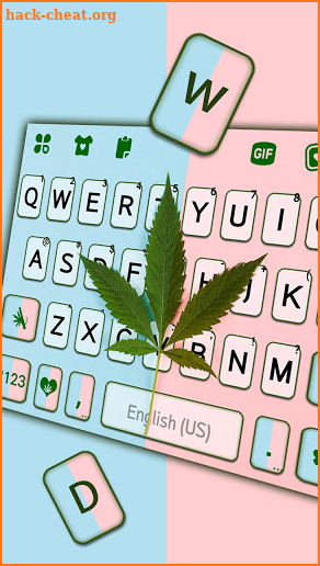 Pastel Weed Leaf Keyboard Background screenshot