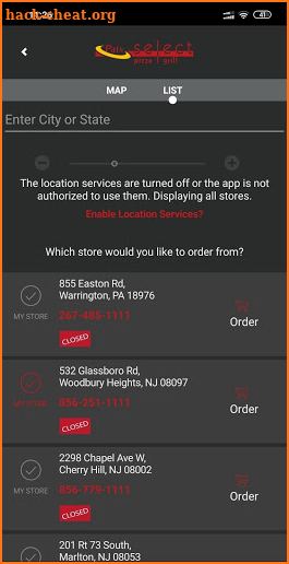 Pats Select Pizza Grill screenshot