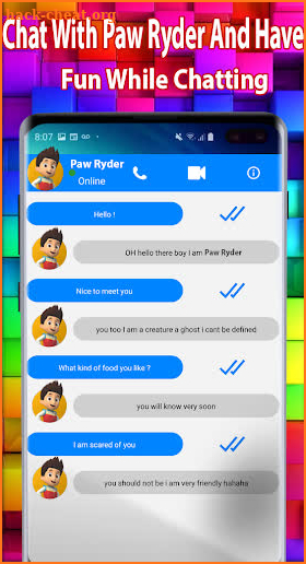 Paw Ryder pups video call Phone screenshot