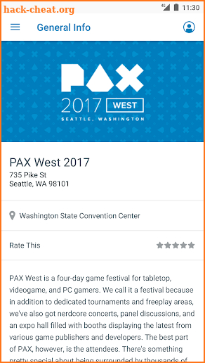 PAX West Mobile App screenshot