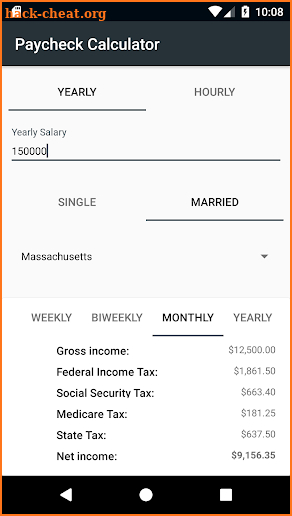 Paycheck Calculator screenshot