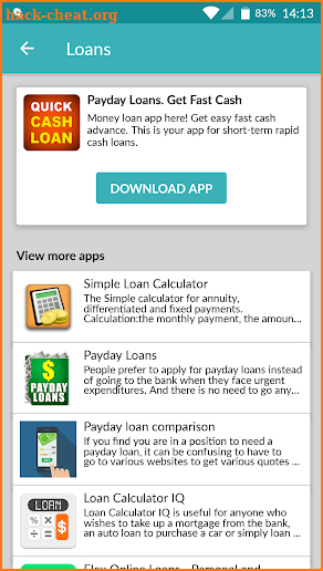 Payday Loan Calculator, Quick Credits, Fast Money screenshot