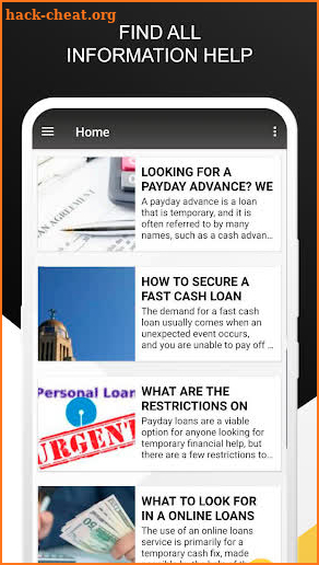 PaydayloansGO - online payday loans. Info app screenshot